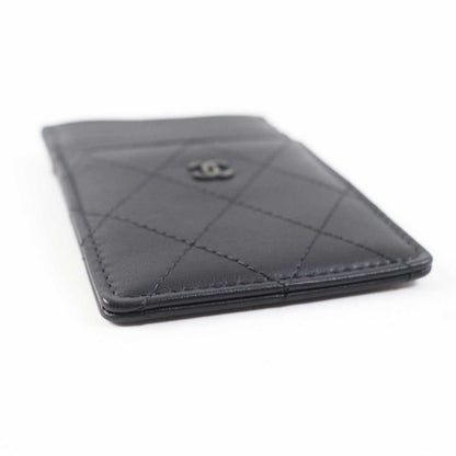 CHANEL Ap3595 Matelasse Coco Mark Lambskin Pass Case/card Case Black Hardware