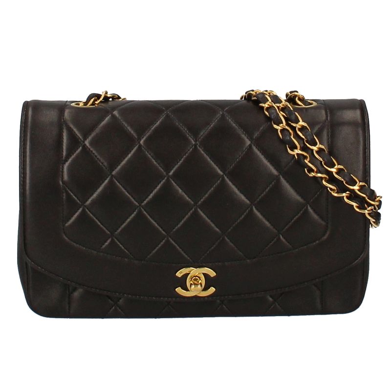 Chanel Diana 25 Chain Shoulder Bag A01164 Lambskin Women Shoulder Bag Dark