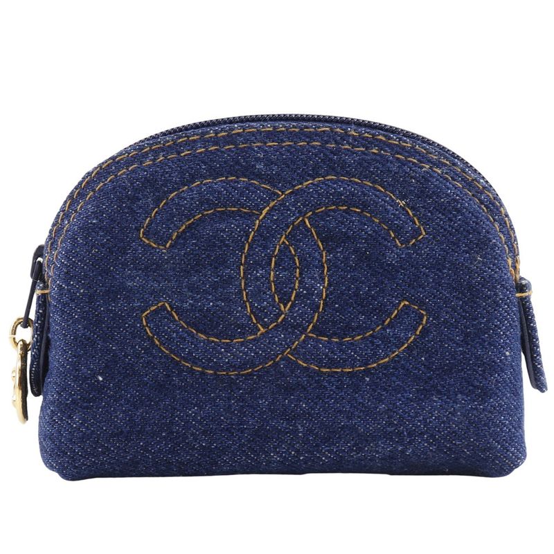 Chanel Coco Mark Mini Pouch 97P A02789x03304 Denim Blue Ladies Pouch