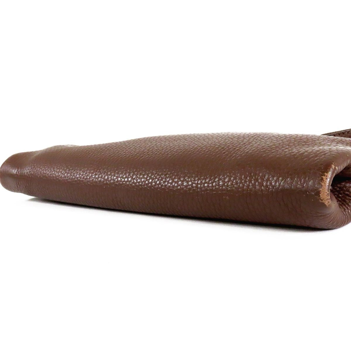 Prada Vitello Daino Shoulder Bag Brown Leather Pouch Clutch — view 3