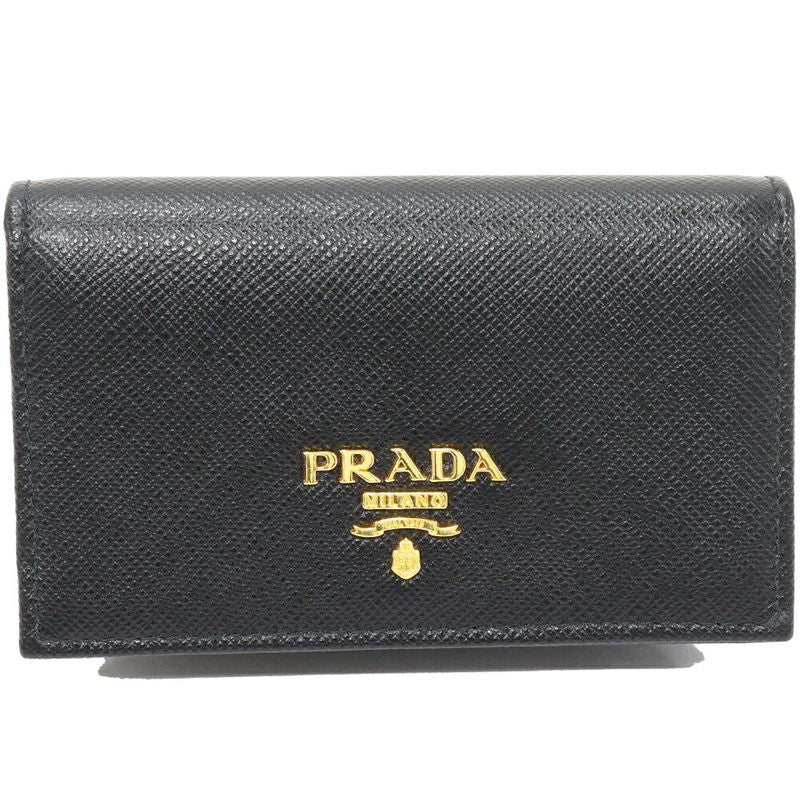 Prada Business Card Holder With Card Case Depth Saffiano Metal Calf Nero