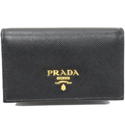 Prada Business Card Holder With Card Case Depth Saffiano Metal Calf Nero