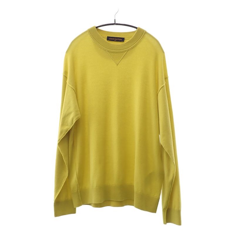 Louis Vuitton Inside Out Knit Size L Sweater Cashmere Silk Nylon Yellow