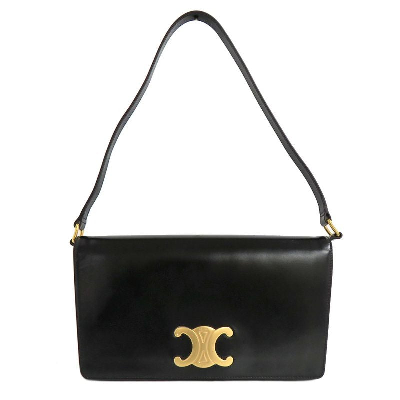 Celine Trapeze Triomphe Bag Bf438 no Leather Black Gold Hardware