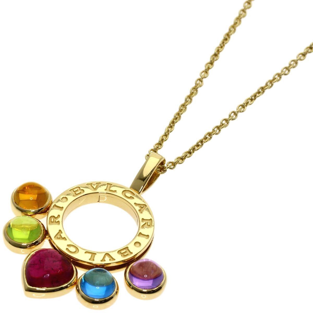 Bvlgari Allegra Multicolor Stone Necklace 18K Yellow Gold