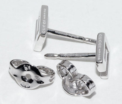 Gucci Earrings 18K White Gold G Logo Studded Earrings
