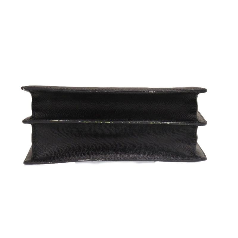Bulgari 2way Leather Black 0428 Black Handbag Bvlgari