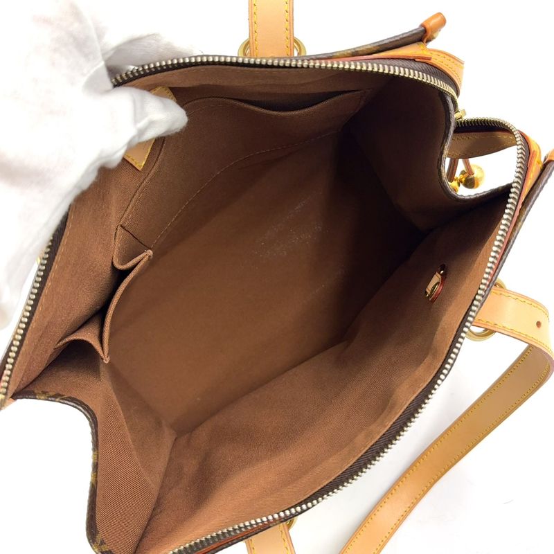 Louis Vuitton Popincourt O Monogram Leather × PVC Brown Tote Bag Gold M40007