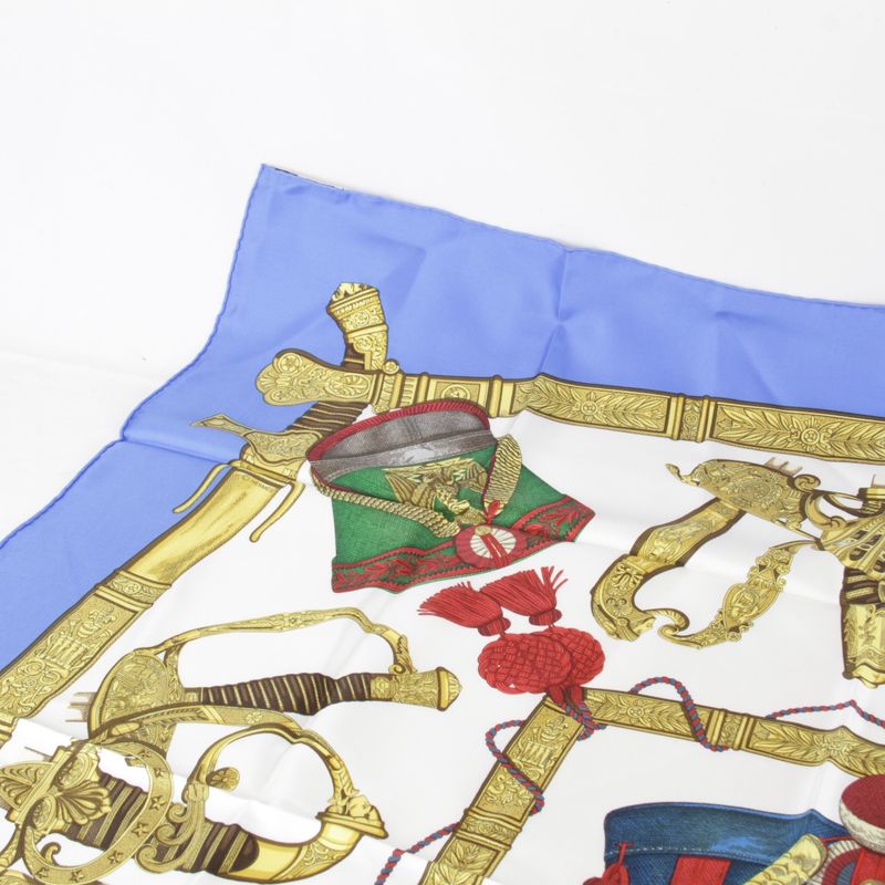 Hermes Grand Uniforme Carré 90 Scarf Silk Ladies Multicolor High Brand Luxury