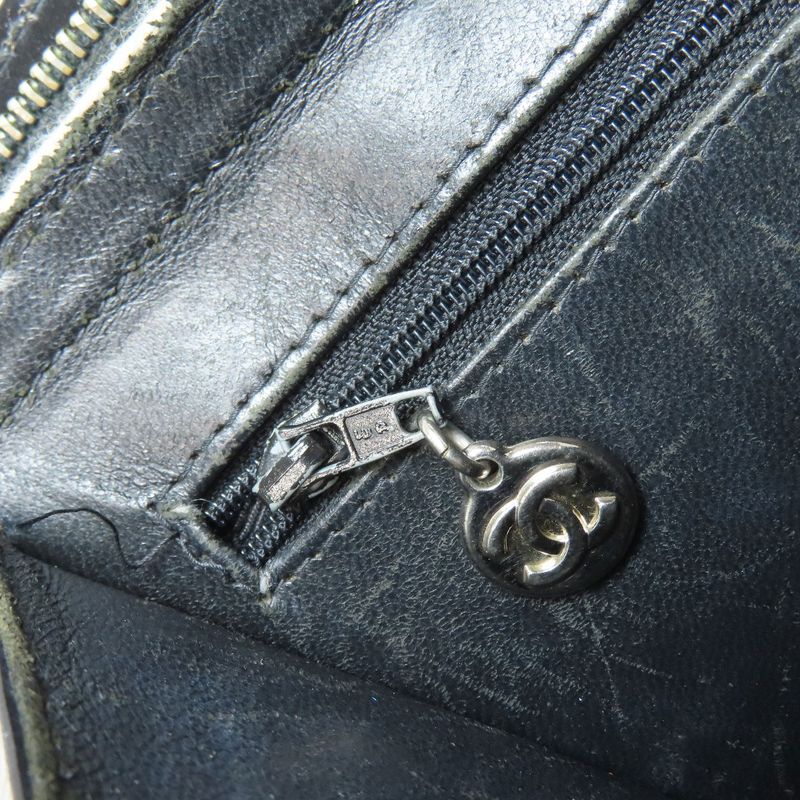 Chanel Chain Bag Coco Mark Silver Hardware Handbag Enamel Women