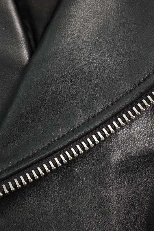 Celine 2eg91599e.38no Loose Biker Double Leather Jacket Women 36