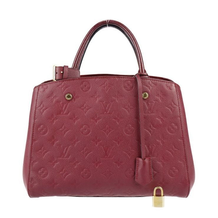 Louis Vuitton Montaigne MM Handbag Leather Aurore Purple Gold Hardware