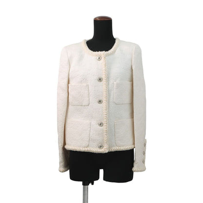 Chanel Jacket Coco Button Jacquard Wool 36