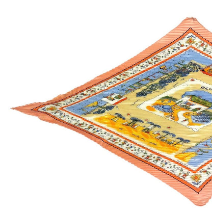 Hermes Pleats RE Tour a la Terre Return Silk Pink Scarf — view 2