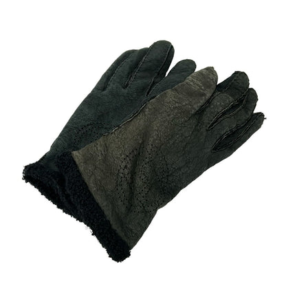 Hermes Gloves Black Perforated Mouton