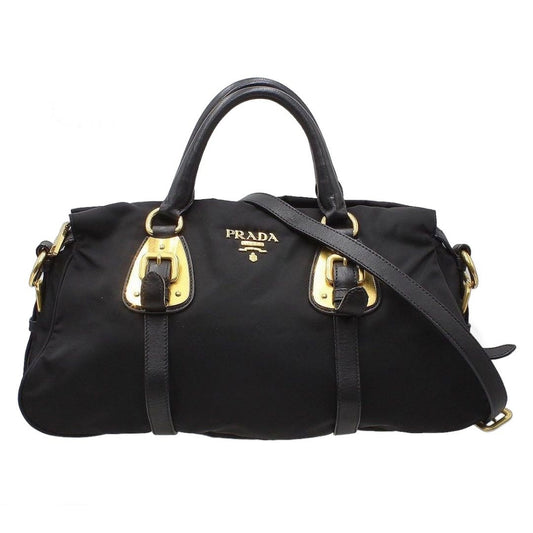 Prada Nylon Leather 2-Way Shoulder Bag