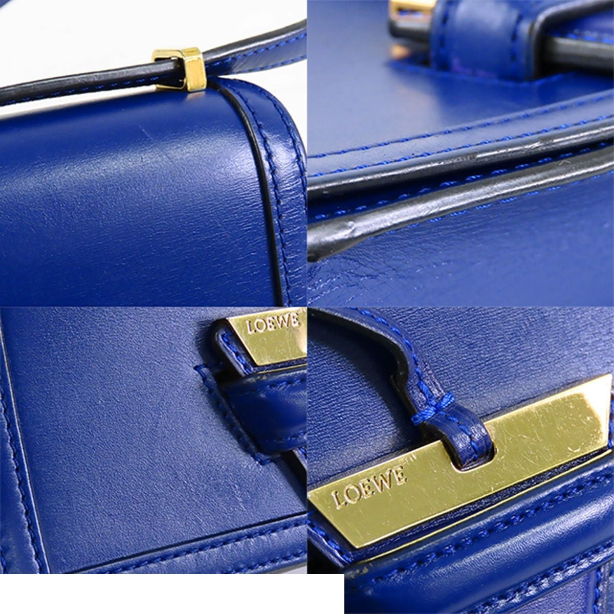 Loewe Barcelona Blue Leather Shoulder Bag 2-Way Clutch — view 5