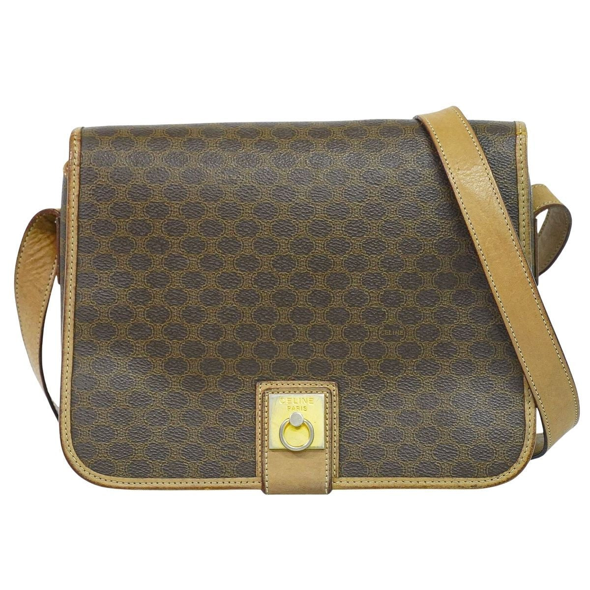 Celine Macadam Shoulder Bag Pochette Brown