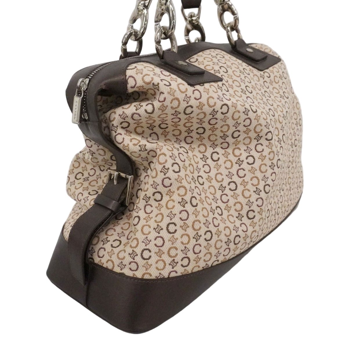 Celine Handbag C Macadam Canvas Brown Silver — view 2
