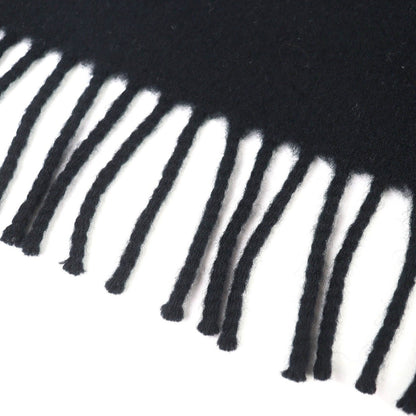 Hermes Cashmere Logo Embroidery Fringe Scarf Shawl Simple — view 5