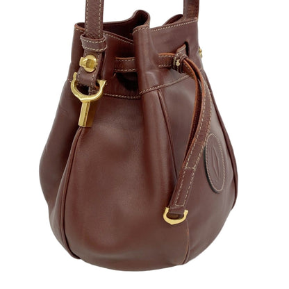 Cartier Shoulder Bag Must Leather Bordeaux Gold — view 2