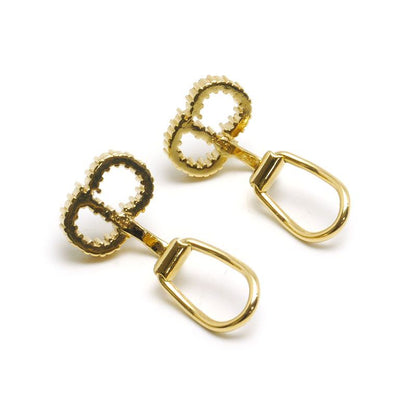 Dior Christian Dior CD Logo Earring Plated Gold Color *no Silicon Earring Back