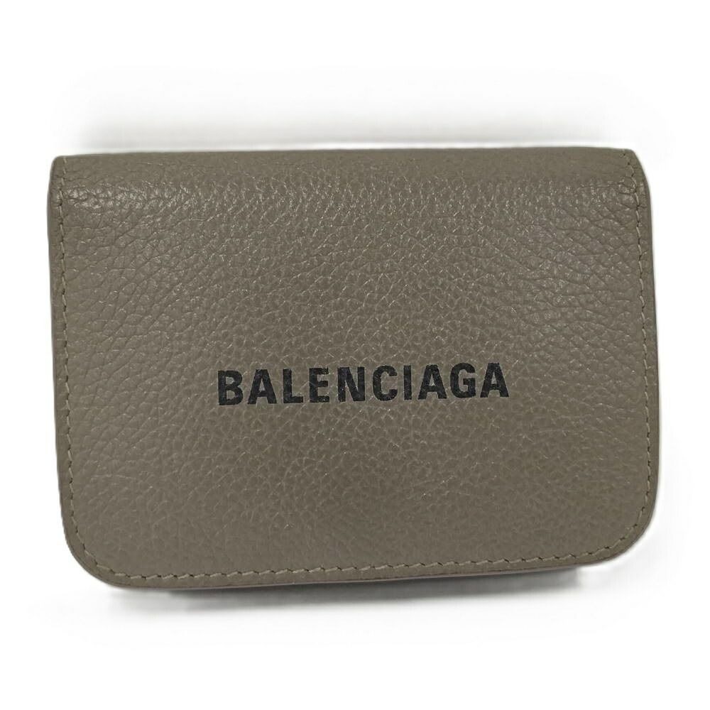 Balenciaga Trifold Compact Wallet Leather Gray