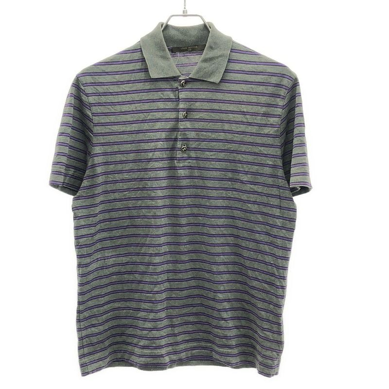Louis Vuitton 12 AW Striped Polo Shirt Gray Purple XS