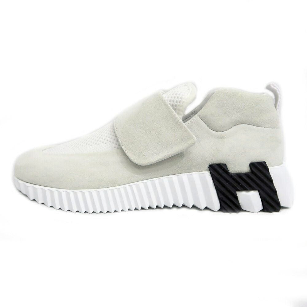 Hermes Bouncing Velcro Sneakers 38 White Beige