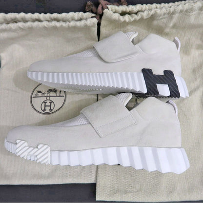 Hermes Bouncing Velcro Sneakers 38 White Beige — view 6