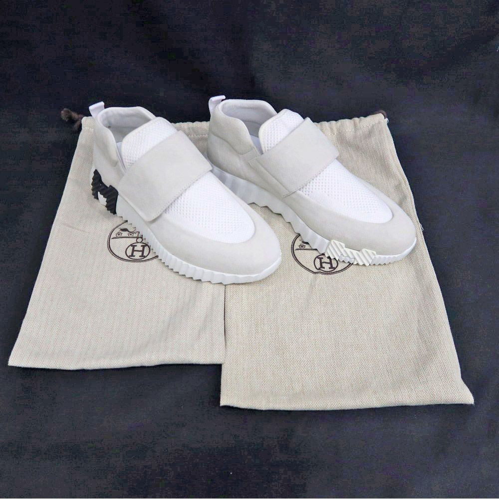 Hermes Bouncing Velcro Sneakers 38 White Beige — view 10
