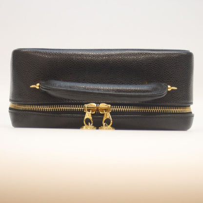 Chanel No 5 Black Caviar Skin Ghardware 2WAY Vanity Shoulder Bag Vanity Bag