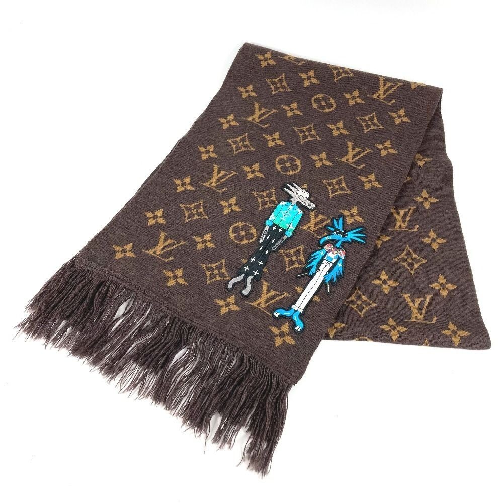 Louis Vuitton Scarf Echarpe LV Friends Wool Brown