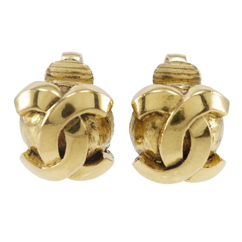 Chanel Coco Mark Vintage Gold Plated 11.2 g Earrings