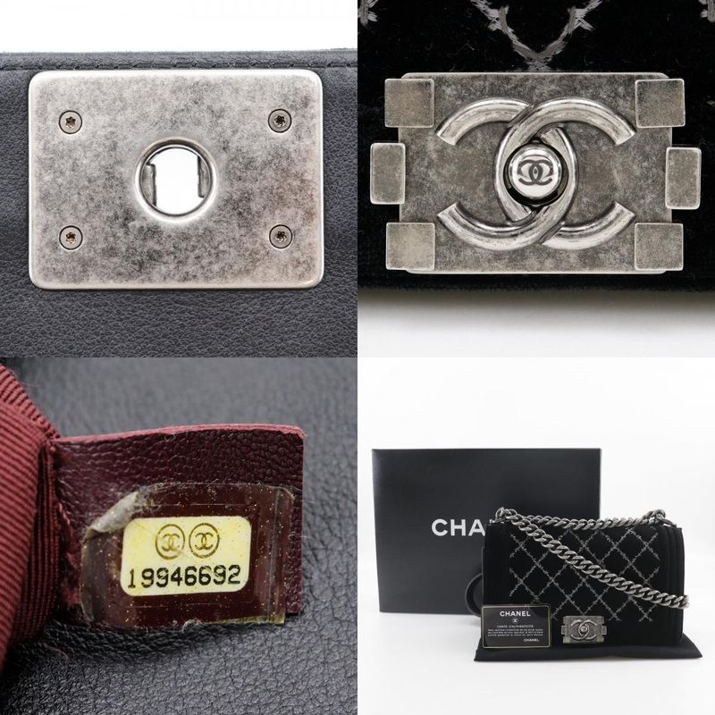 Chanel Boy Chanel 25 Chain Shoulder Matelasse Stitching Velour And Leather