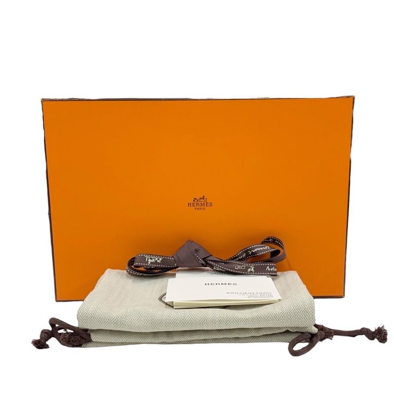 Hermes Royale Loafers Leather Shoes Leather White Beige Silver Unused Moccasins