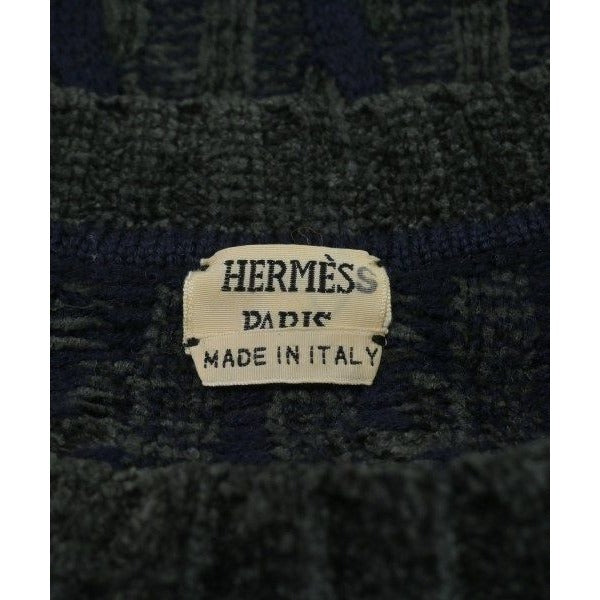 Hermes Knit Sweater Cotton Navy Gray — view 3