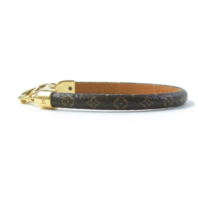 Louis Vuitton M6758 Bracelet Say Yes Leather Monogram Bracelet Brown 19 Storage