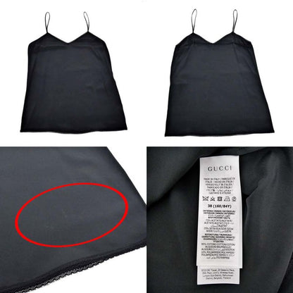 Gucci See Through Shirt With Inner Size 38 Black 717104 Long Sleeve