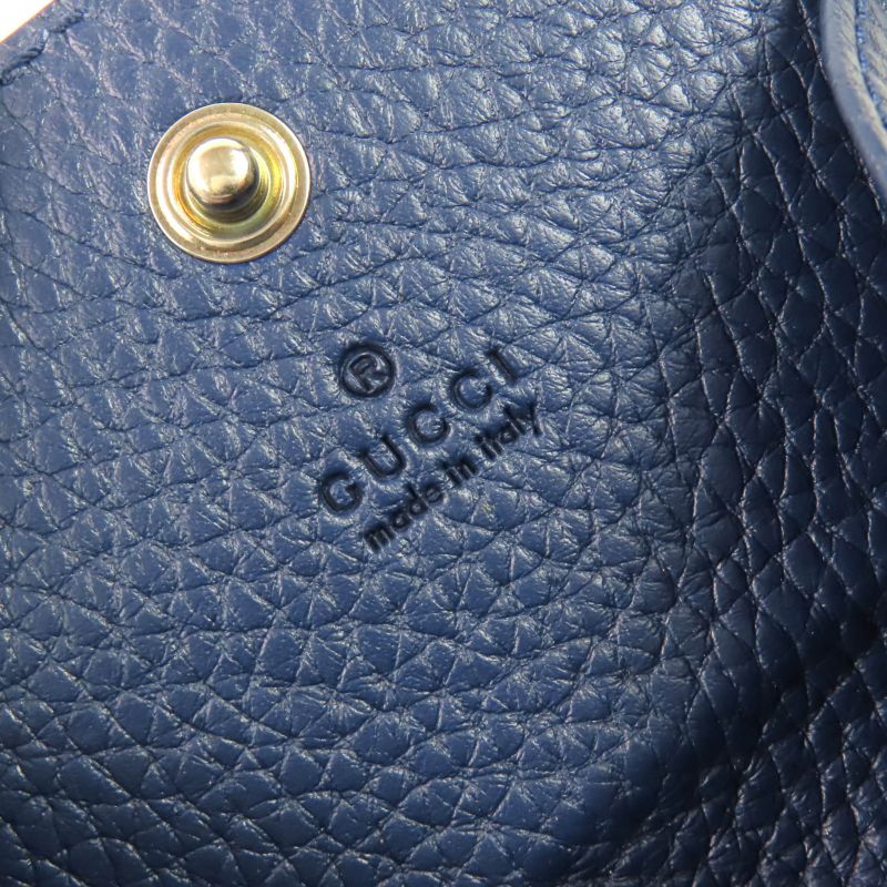 Gucci 771160 Logo Hardware Leather Coin Case Coin Purse Compact Wallet Current