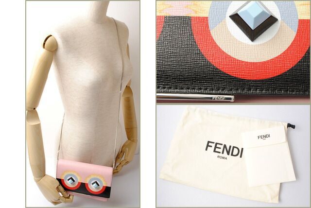 Fendi Wallet With Chain Fendi Mini Bag Leather 8m0346 SQT F02l0 Multicolor Pink