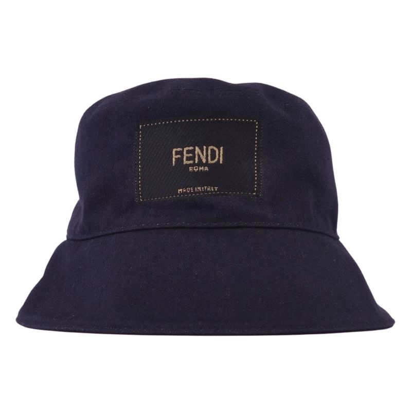 Fendi Hat Bucket Hat Denim Logo Cotton Men