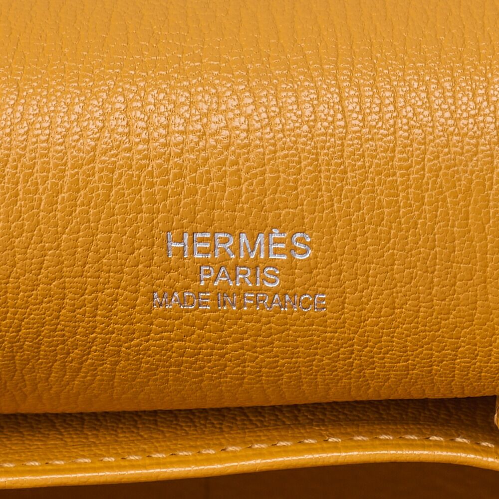 Hermes Gipsyère 34 Shoulder Bag Taurillon Clemence Orange And Jeanne (silver