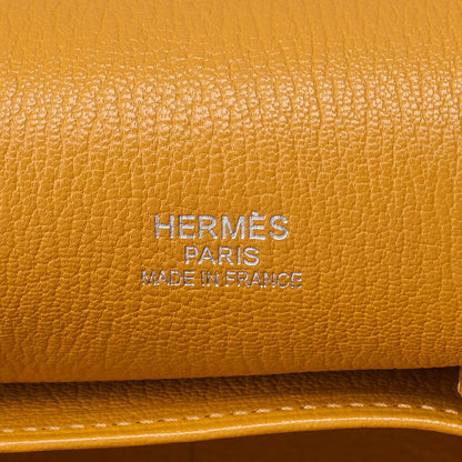 Hermes Gipsyère 34 Shoulder Bag Taurillon Clemence Orange And Jeanne (silver