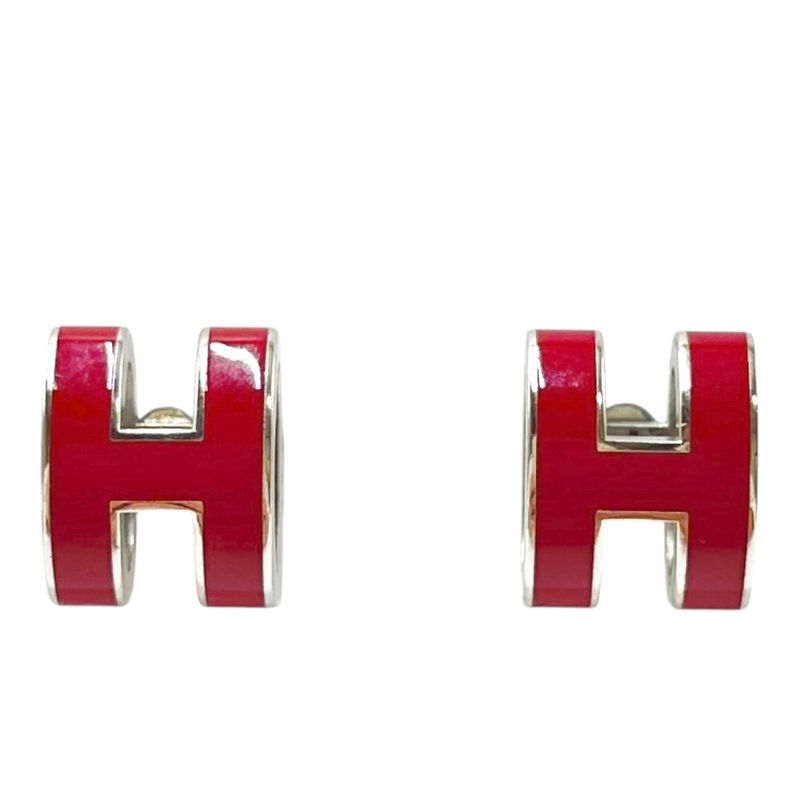 Hermes Earrings Pop Ash H Red