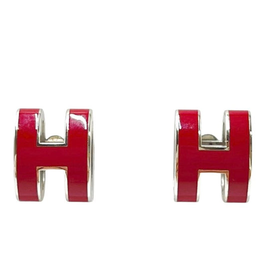 Hermes Earrings Pop Ash H Red