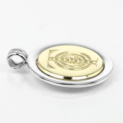 Tiffany & Co T&C Coin Silver 925 X 18K Yellow Gold Ladies 10.7g Pendant Top