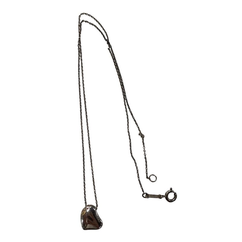 2802 Tiffany & Co Full Heart Silver Necklace Pre-Owned Sv925