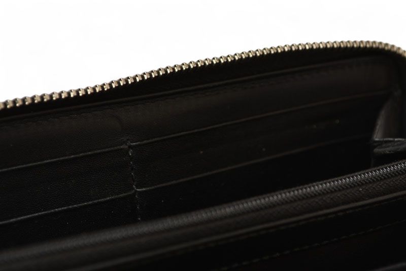 Gucci Wallet Gucci Long Wallet Round Zipper Webline Guccissima Black 408831