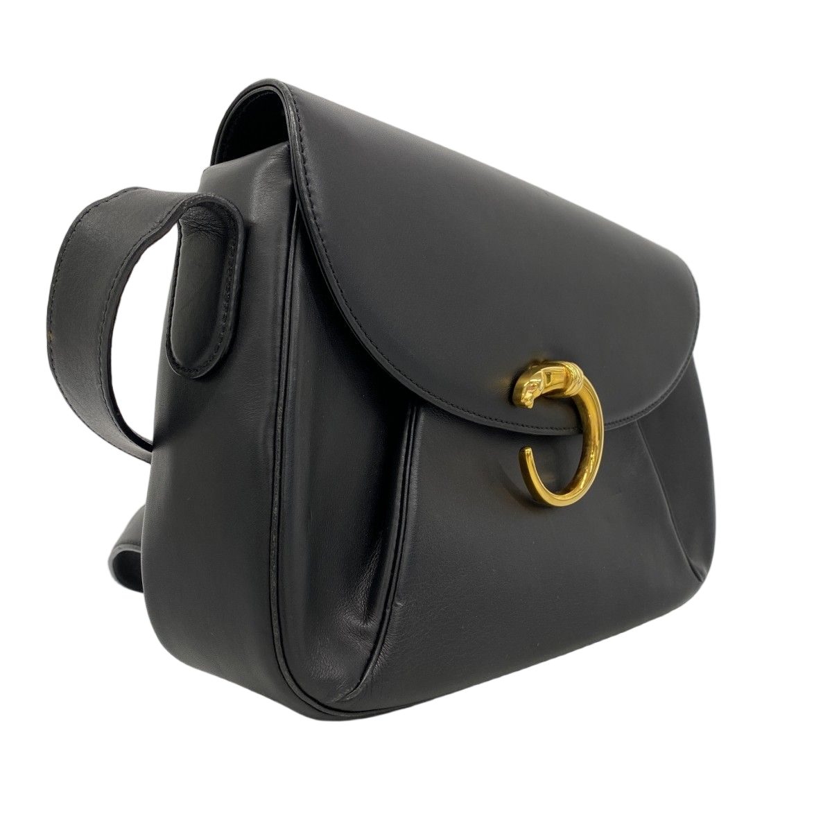 Cartier Shoulder Bag Panthère Leather Black Gold — view 2